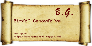 Biró Genovéva névjegykártya